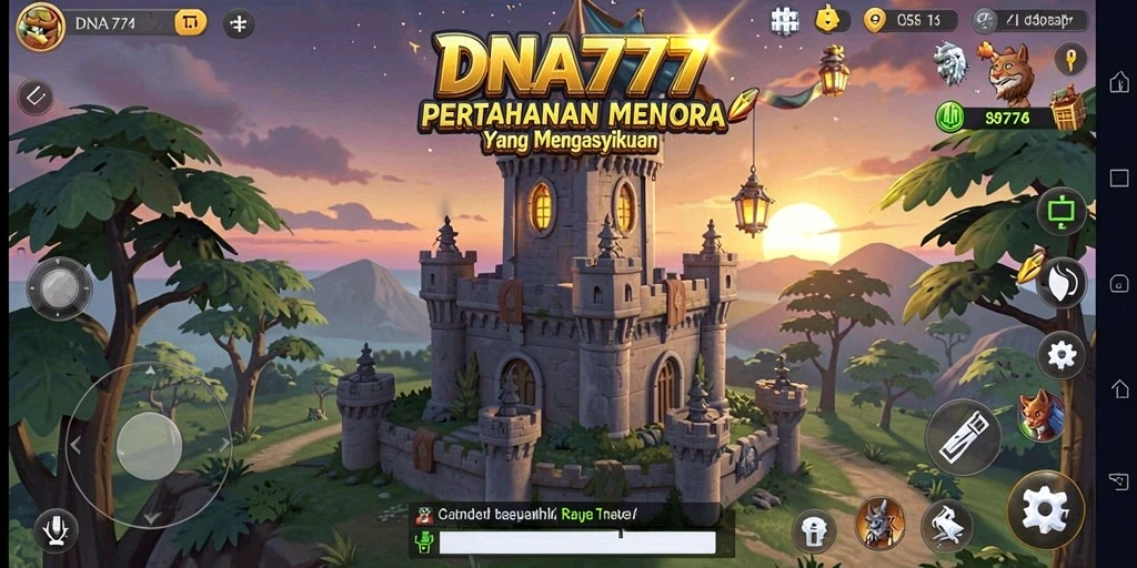 Tampilan gameplay menara pertahanan yang penuh aksi.