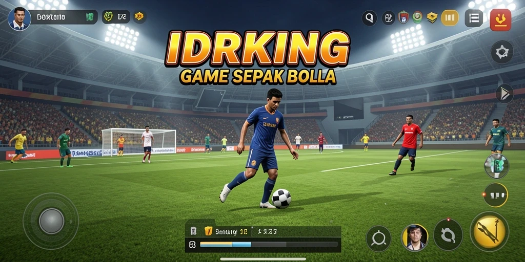 Tampilan gameplay IDRKING yang dramatis dalam pertandingan sepak bola.