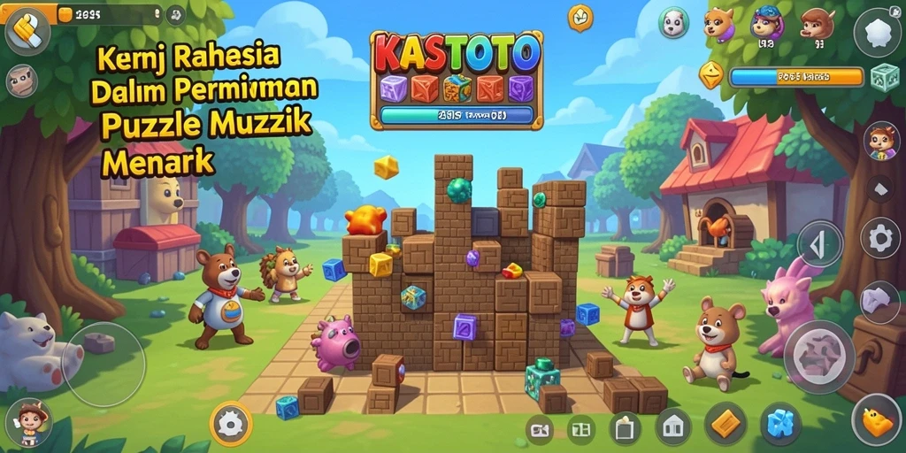 Tampilan gameplay KASTOTO yang penuh warna dan menantang.