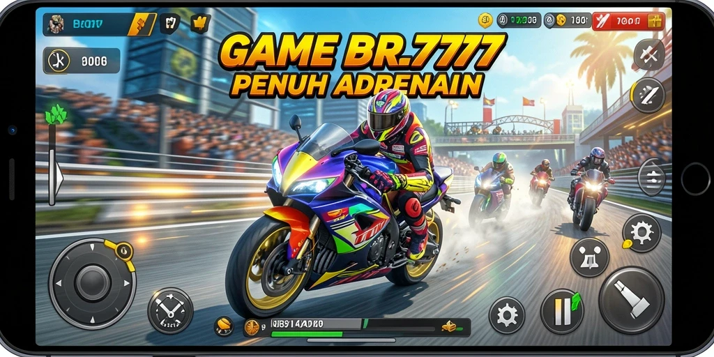 Screenshot gameplay balapan motor yang menegangkan di RAFFI777.