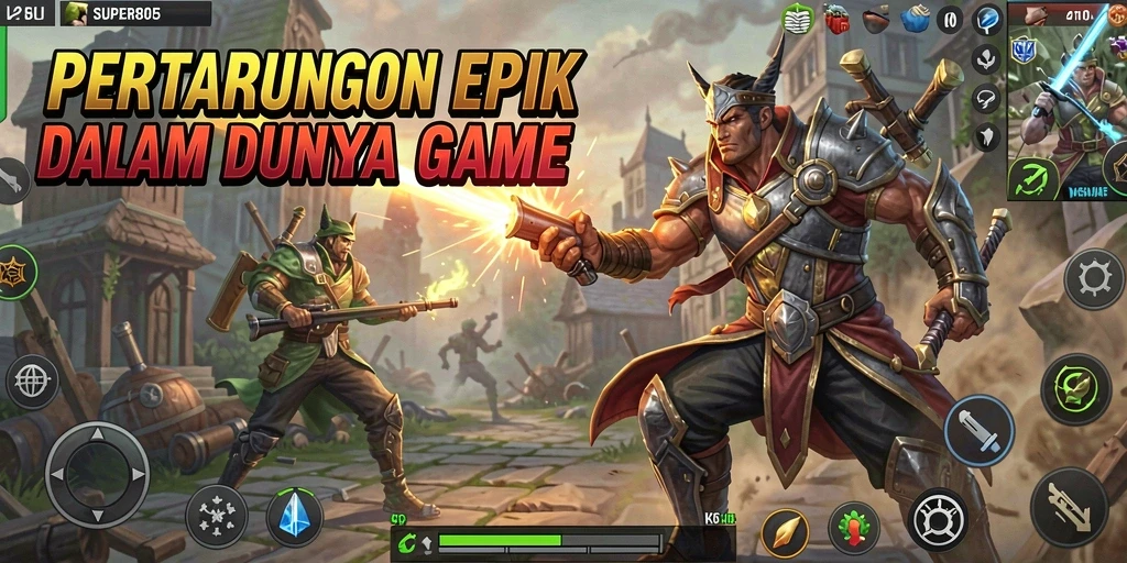 Gameplay <strong>SUPER805</strong> menampilkan pertarungan yang intens dan karakter yang detail.